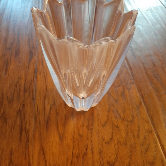 Signed ORREFORS Sweden Lead Crystal Jan Johansson FLEUR 6" Lotus Vase. - Picture 5 of 5